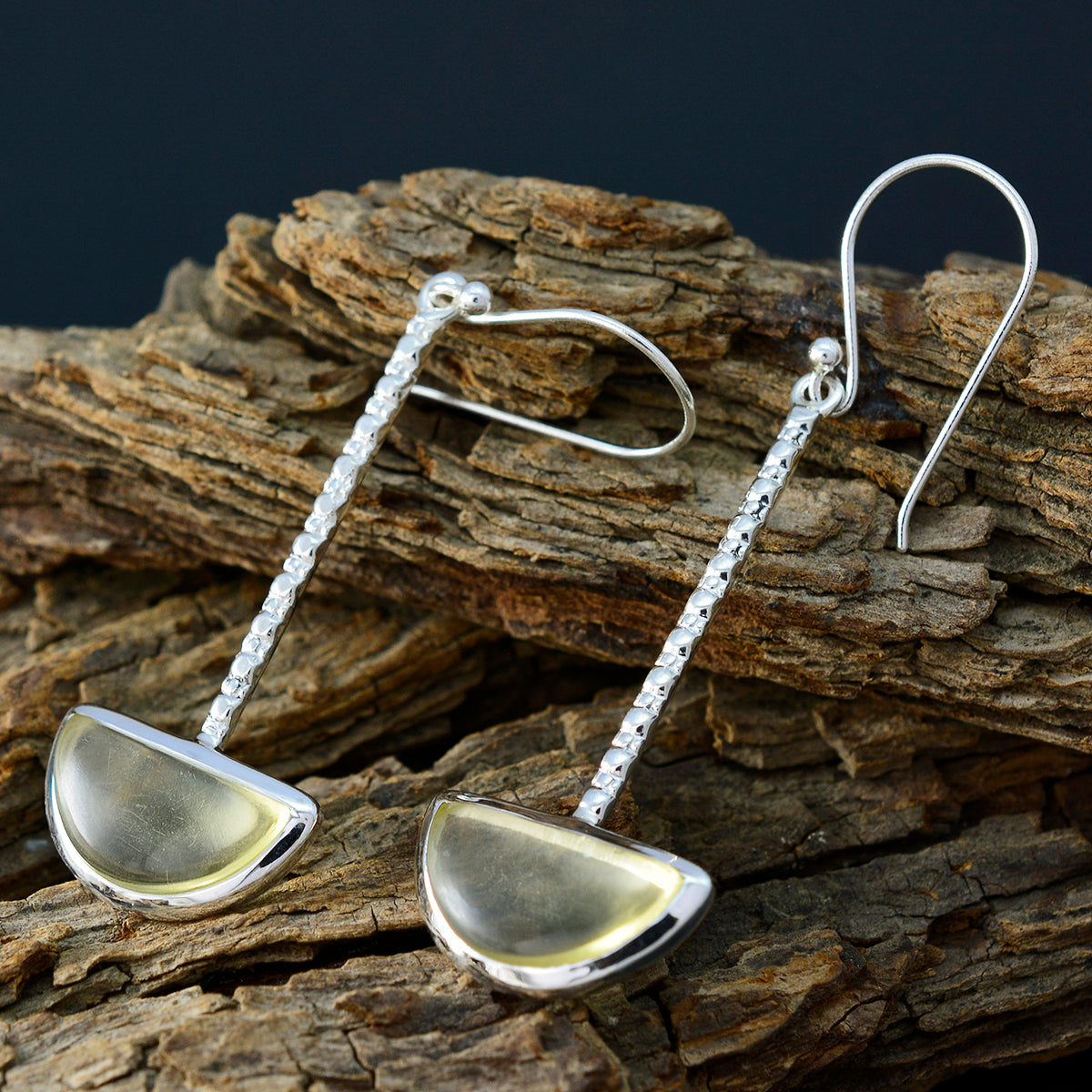 Lemon-Quartz-Latin-American-Aurora-Solitaire-Dangle-Yellow-925-Silver-Earring