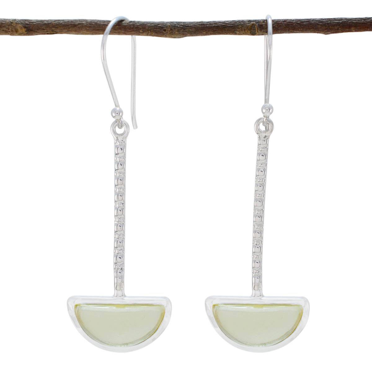 Lemon-Quartz-Latin-American-Aurora-Solitaire-Dangle-Yellow-925-Silver-Earring Главное изображение товара