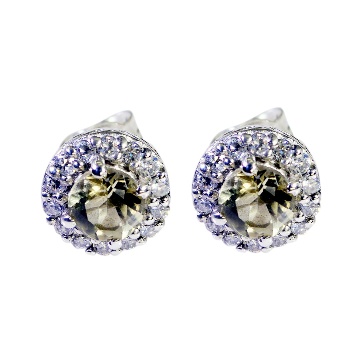 Lemon-Quartz-African-Bella-multiple-Stud-Yellow-Sterling-Silver-Earring Huvudsaklig produktbild