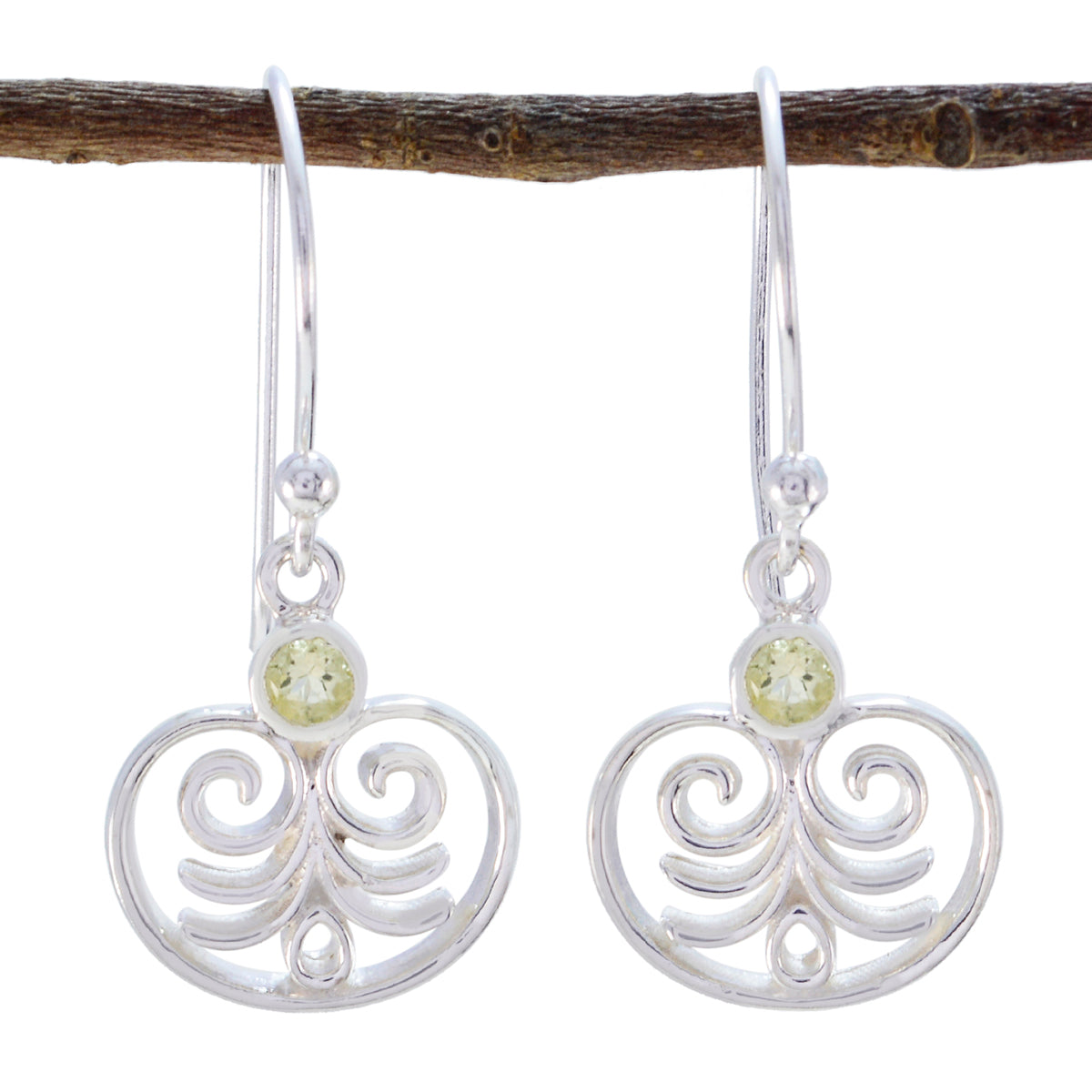 Lemon-Quartz-Japanese-Claire-Solitaire-Dangle-Yellow-925-Sterling-Silver-Earring