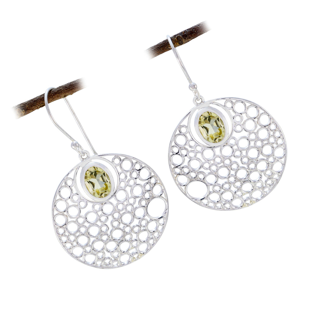 Lemon-Quartz-Spanish-Ellie-Solitaire-Dangle-Yellow-Silver-Earring