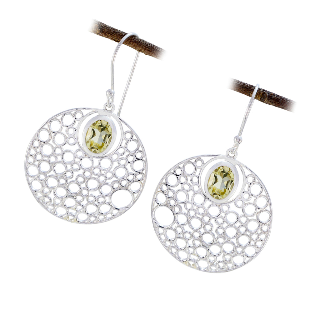 Lemon-Quartz-Spanish-Ellie-Solitaire-Dangle-Yellow-Silver-Earring