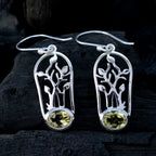 Lemon-Quartz-African-Eva-Solitaire-Dangle-Yellow-92.5-Silver-Earring