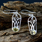 Lemon-Quartz-African-Eva-Solitaire-Dangle-Yellow-92.5-Silver-Earring