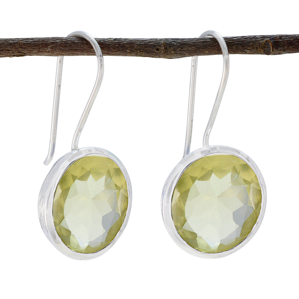 Lemon-Quartz-Mexican-Giulia-Solitaire-Dangle-Yellow-925-Silver-Earring Immagine principale del prodotto