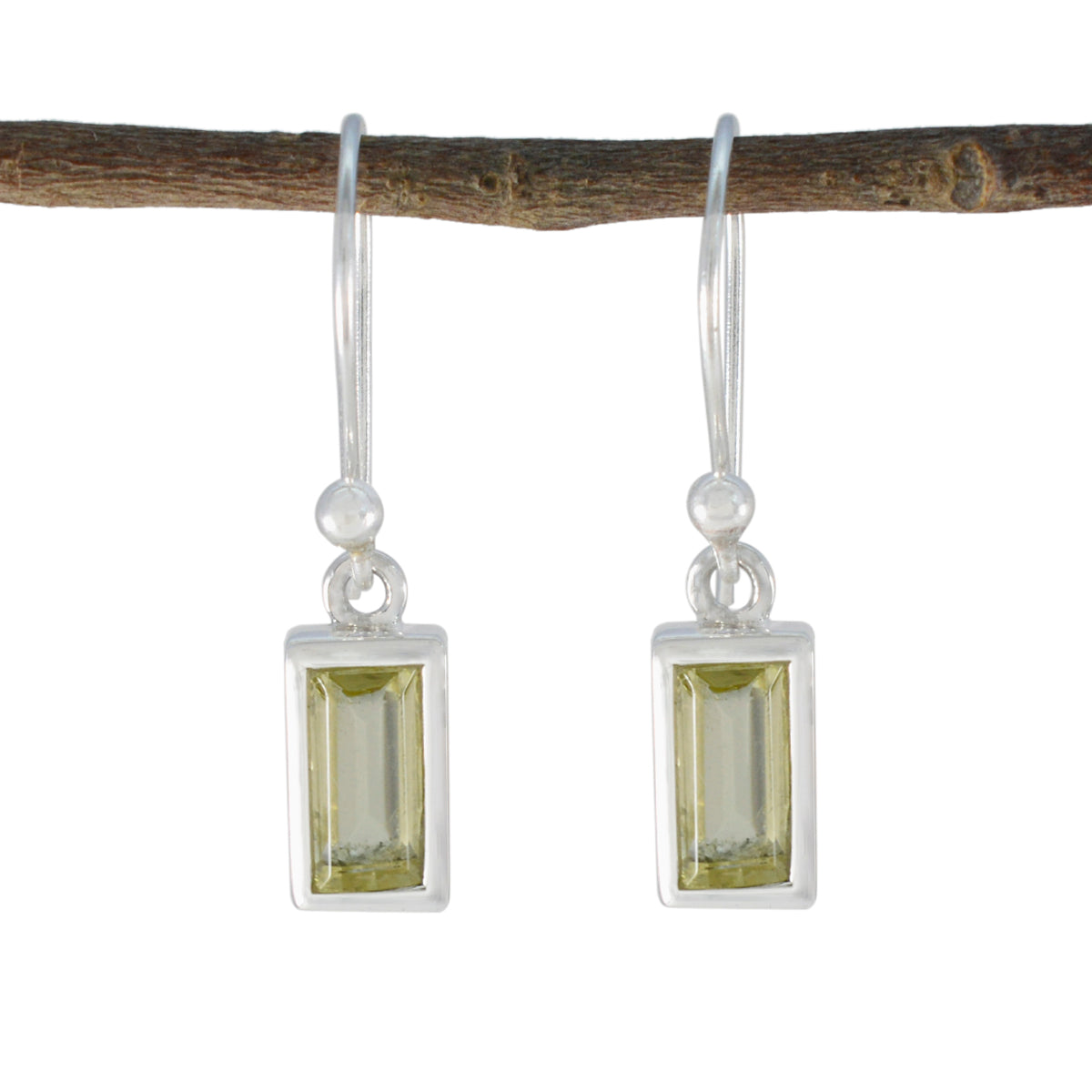 Lemon-Quartz-Japanese-Luna-Solitaire-Dangle-Yellow-925-Sterling-Silver-Earring Hoofdafbeelding