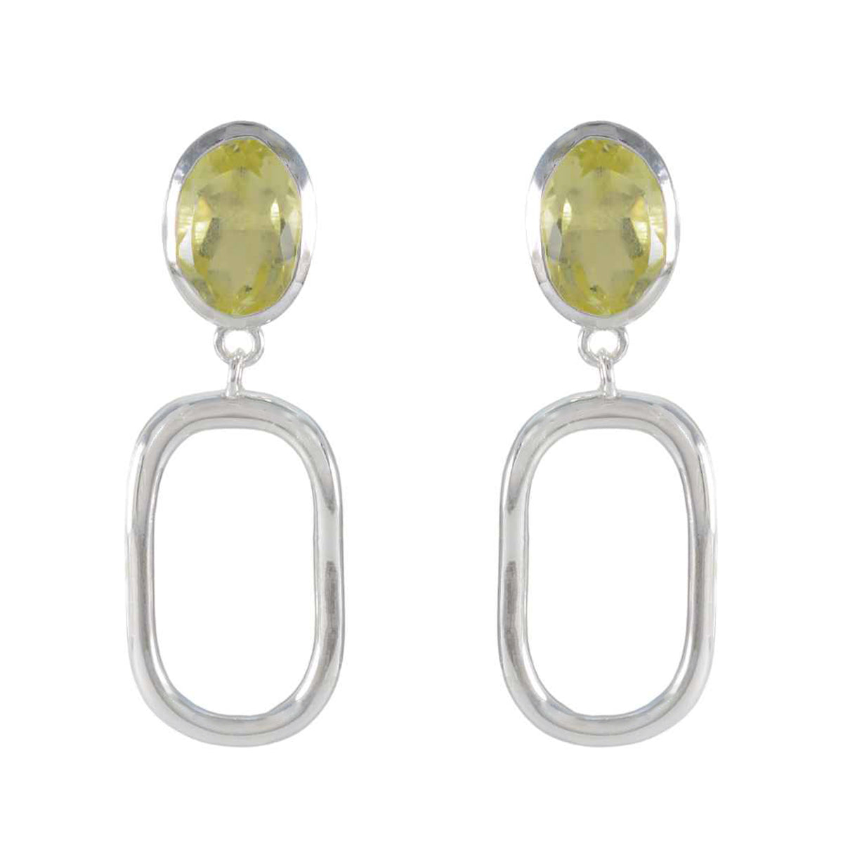 Lemon-Quartz-American-Giulia-Solitaire-Stud-Yellow-Silver-Earring Main image