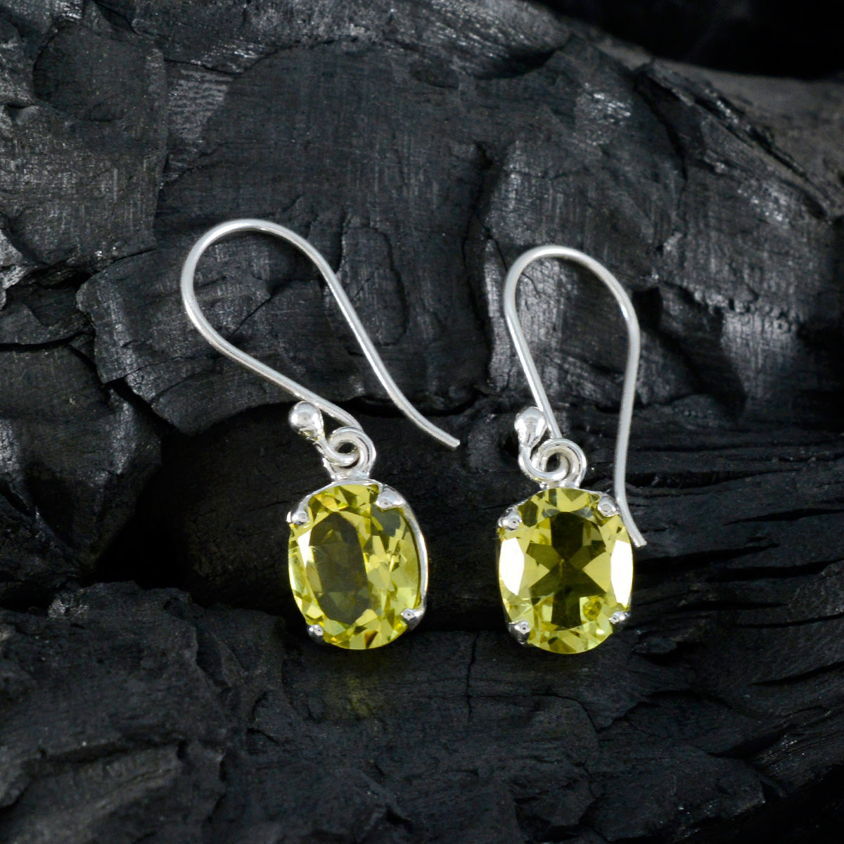 Lemon-Quartz-Korean-Grace-Solitaire-Dangle-Yellow-Silver-Earring