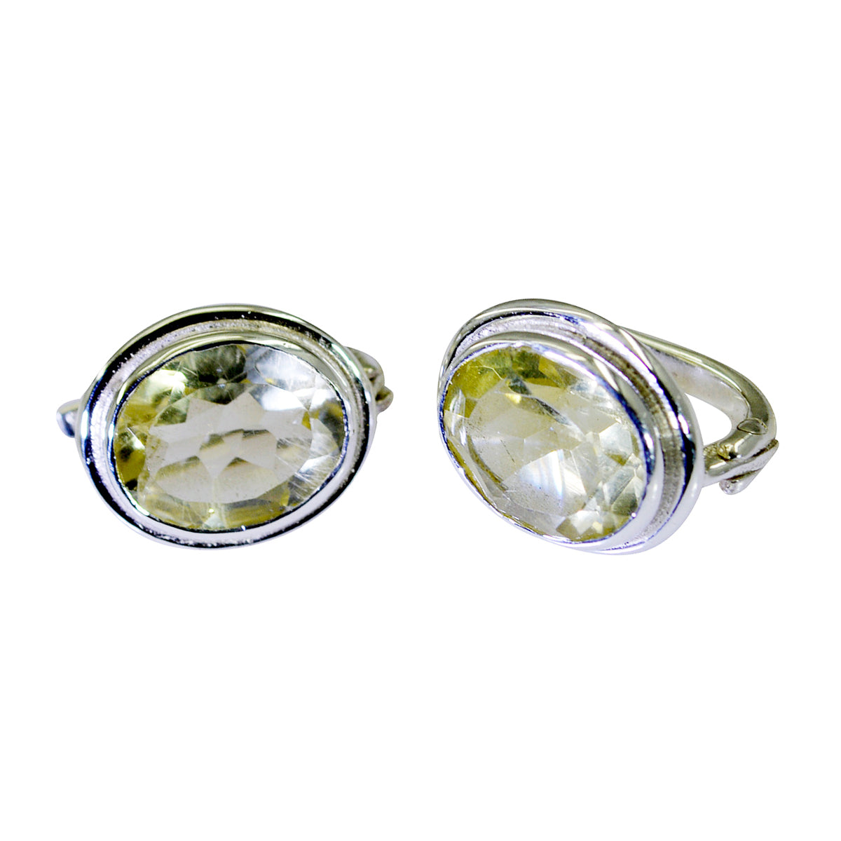 Lemon-Quartz-Italian-Hannah-Solitaire-Stud-Yellow-925-Silver-Earring Huvudsaklig produktbild