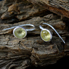 Lemon-Quartz-Mexican-Hazel-Solitaire-Dangle-Yellow-925-Sterling-Silver-Earring