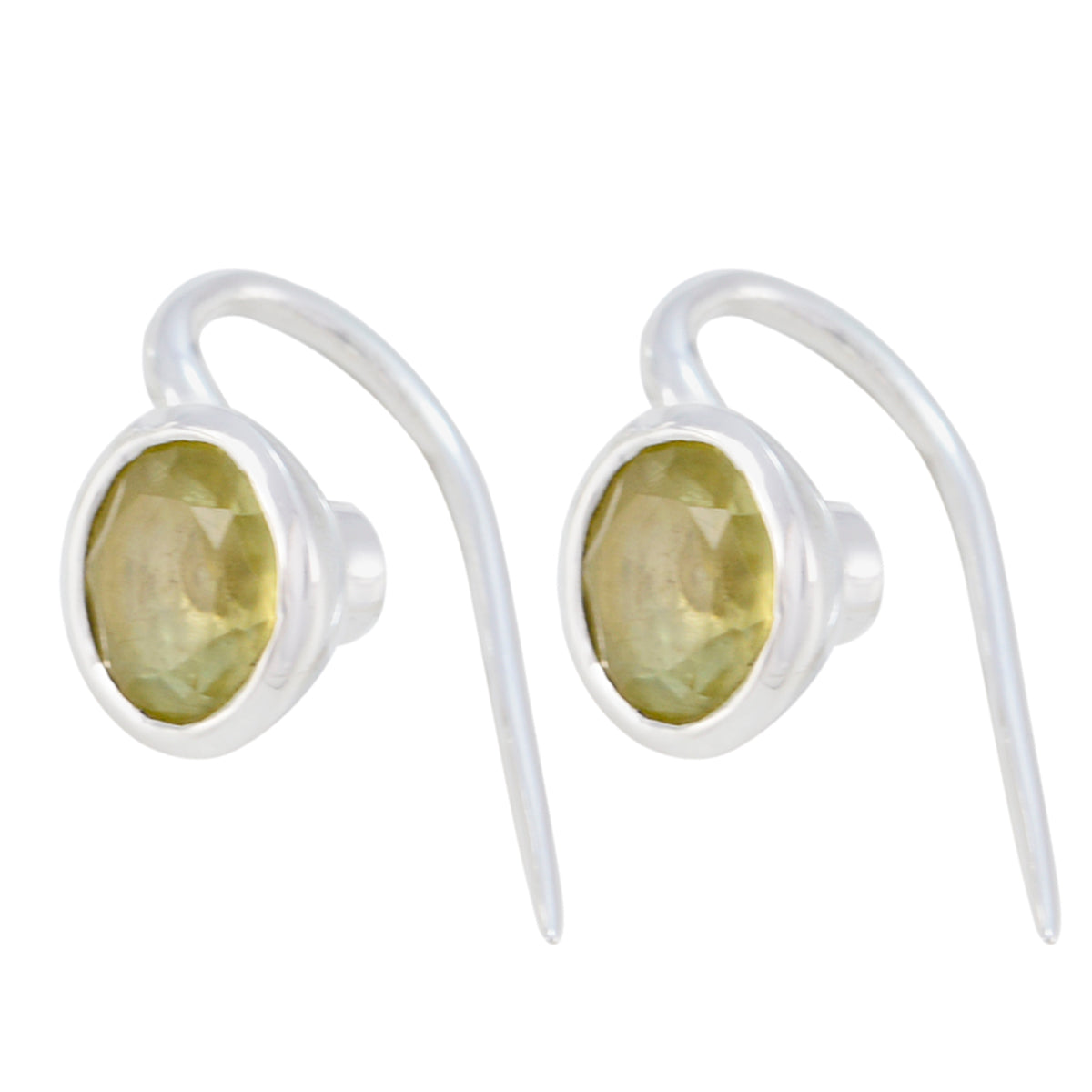 Lemon-Quartz-Mexican-Hazel-Solitaire-Dangle-Yellow-925-Sterling-Silver-Earring