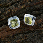Lemon-Quartz-Australian-Ida-Solitaire-Stud-Yellow-92.5-Silver-Earring