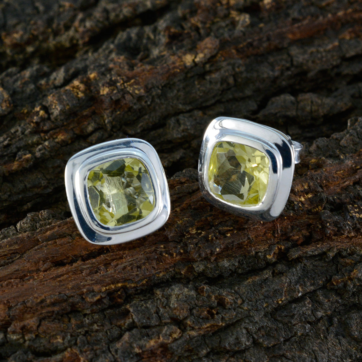 Lemon-Quartz-Australian-Ida-Solitaire-Stud-Yellow-92.5-Silver-Earring