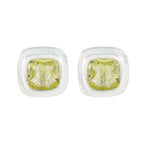 Lemon-Quartz-Australian-Ida-Solitaire-Stud-Yellow-92.5-Silver-Earring