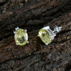 Lemon-Quartz-Spanish-Ines-Solitaire-Stud-Yellow-Sterling-Silver-Earring