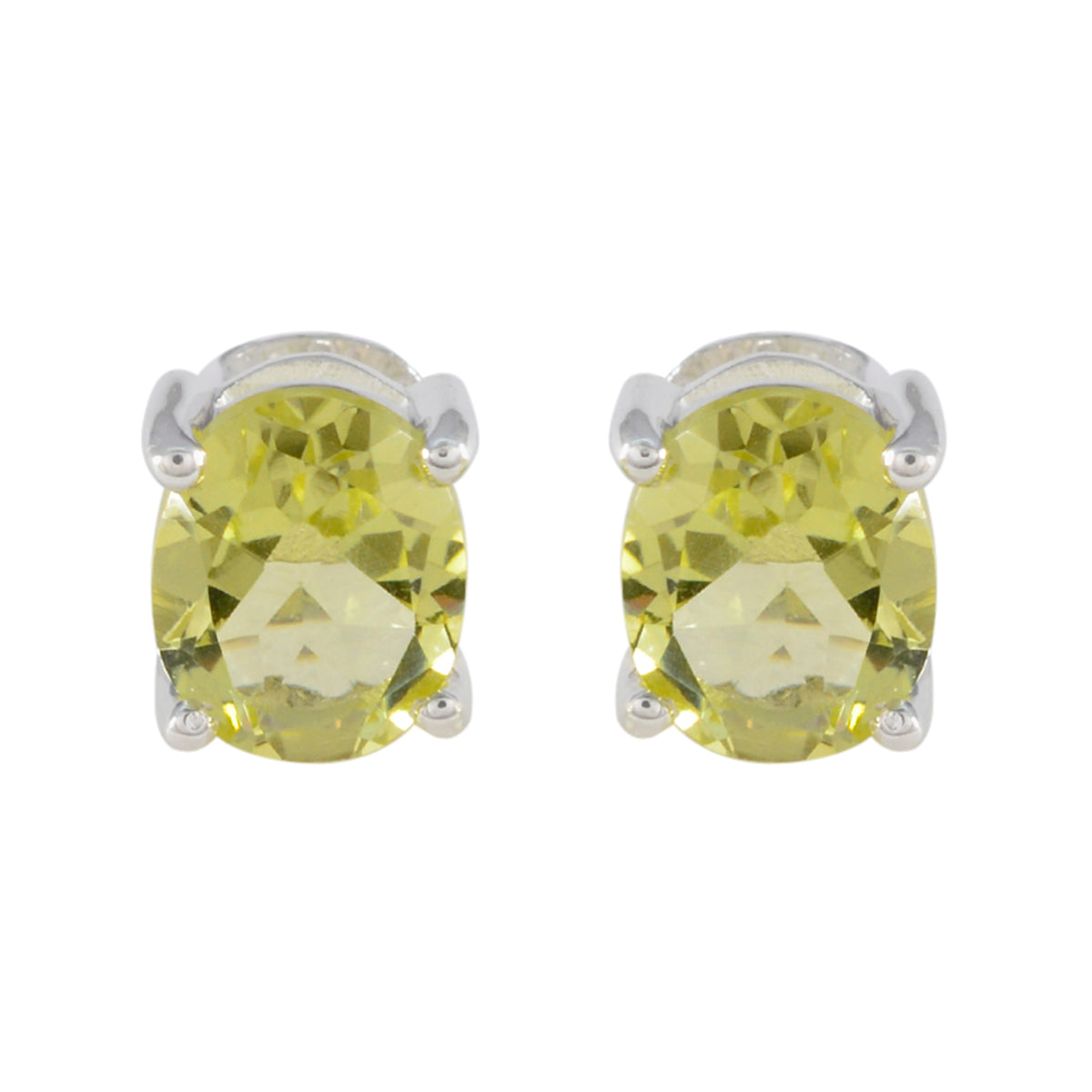 Lemon-Quartz-Spanish-Ines-Solitaire-Stud-Yellow-Sterling-Silver-Earring Hoofdafbeelding