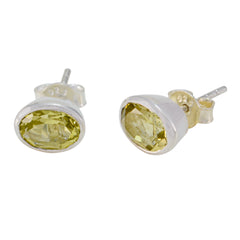 Lemon-Quartz-Latin-American-Inès-Solitaire-Stud-Yellow-Sterling-Silver-Earring