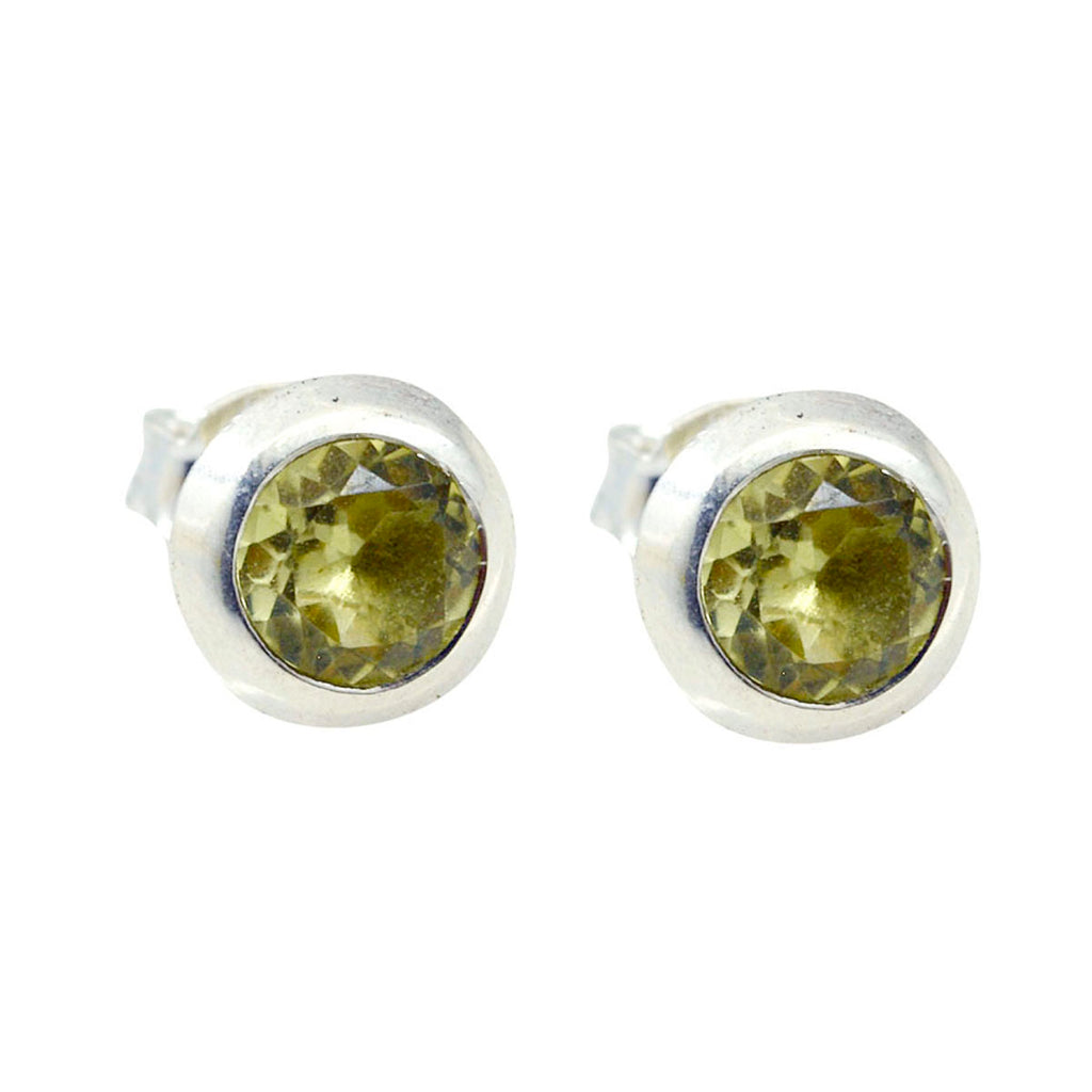 Lemon-Quartz-French-Isabel-Solitaire-Stud-Yellow-Sterling-Silver-Earring
