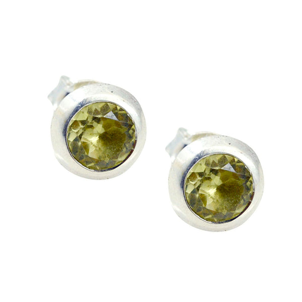 Lemon-Quartz-French-Isabel-Solitaire-Stud-Yellow-Sterling-Silver-Earring