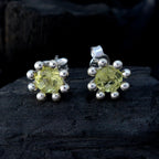 Lemon-Quartz-German-Isabella-Solitaire-Stud-Yellow-925-Sterling-Silver-Earring