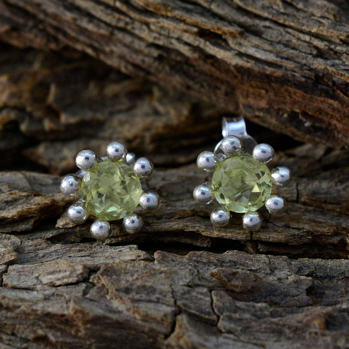 Lemon-Quartz-German-Isabella-Solitaire-Stud-Yellow-925-Sterling-Silver-Earring