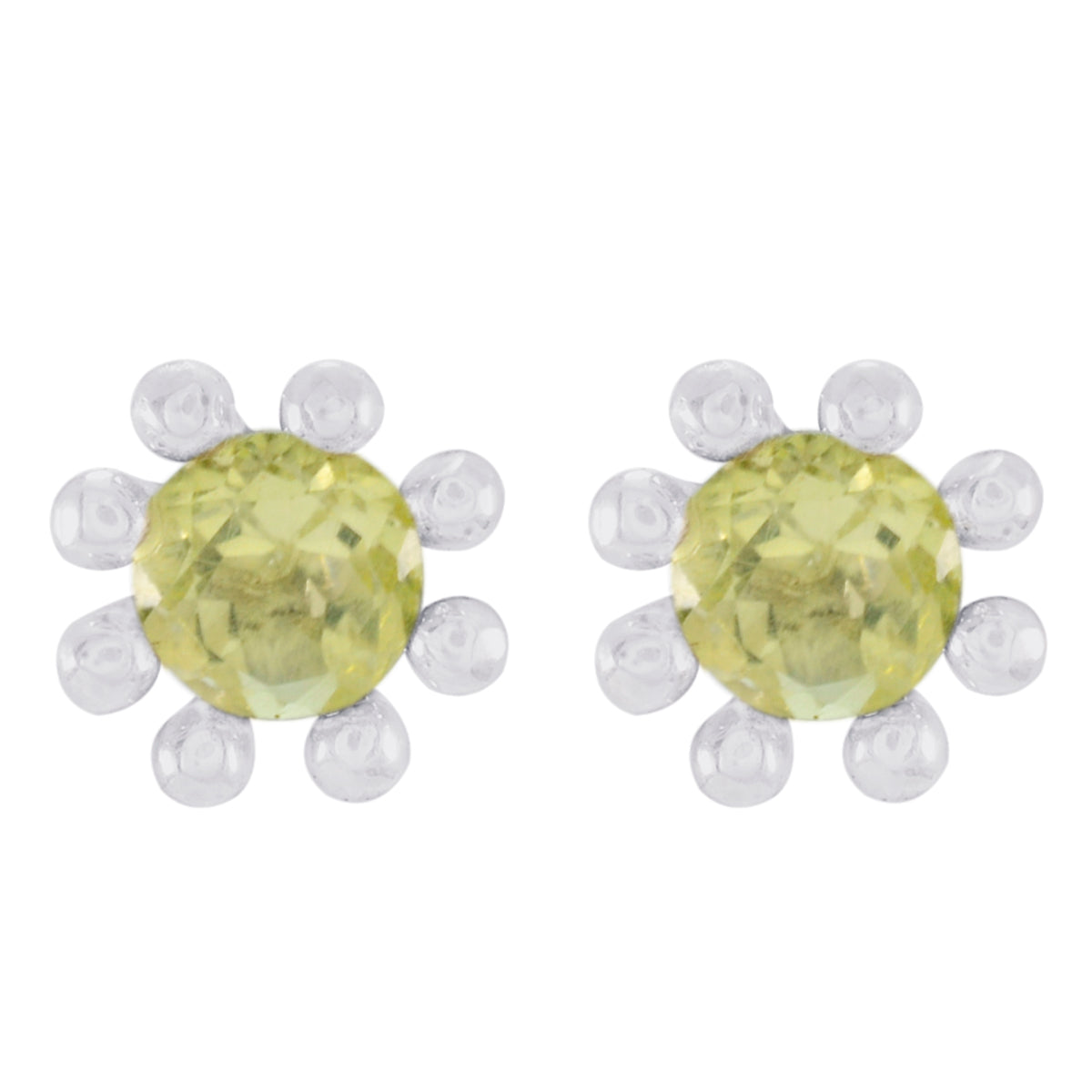 Lemon-Quartz-German-Isabella-Solitaire-Stud-Yellow-925-Sterling-Silver-Earring Main image