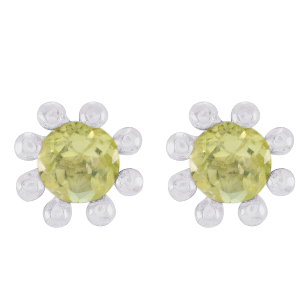Lemon-Quartz-German-Isabella-Solitaire-Stud-Yellow-925-Sterling-Silver-Earring