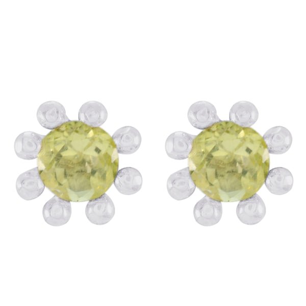 Lemon-Quartz-German-Isabella-Solitaire-Stud-Yellow-925-Sterling-Silver-Earring