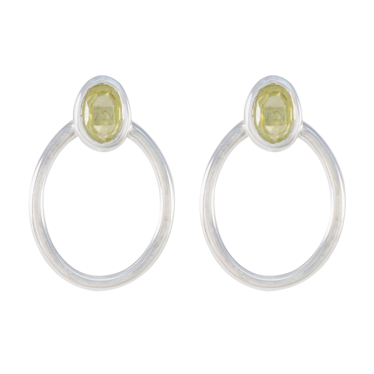 Lemon-Quartz-German-Sarah-Solitaire-Stud-Yellow-Sterling-Silver-Earring Главное изображение товара