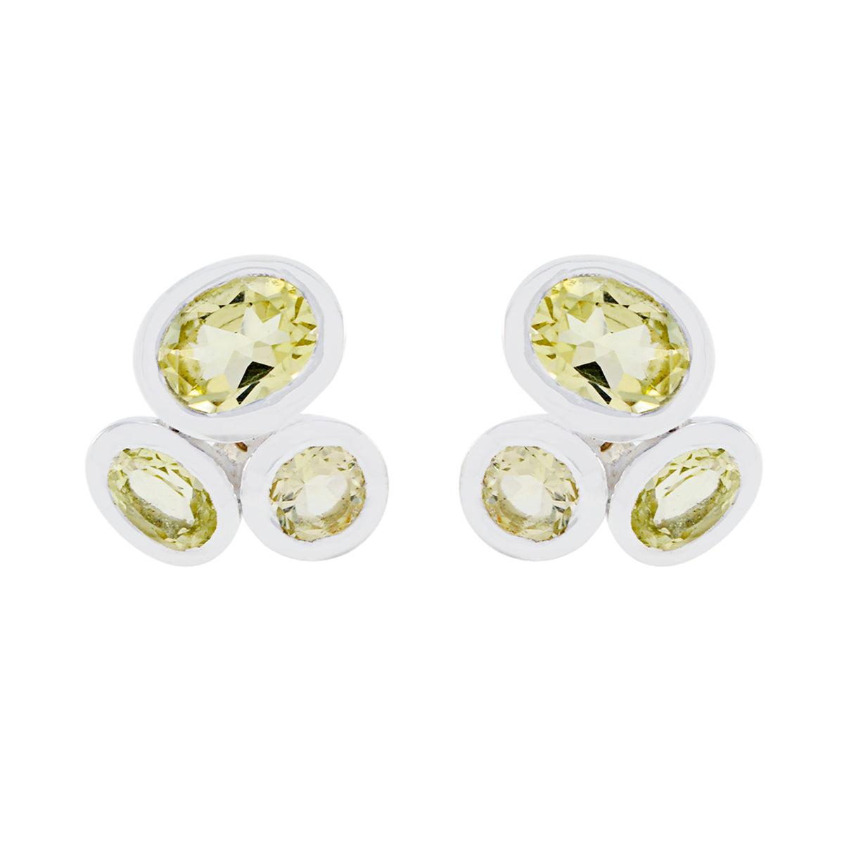 Lemon-Quartz-African-Isabelle-multiple-Stud-Yellow-925-Sterling-Silver-Earring Imagen principal del producto