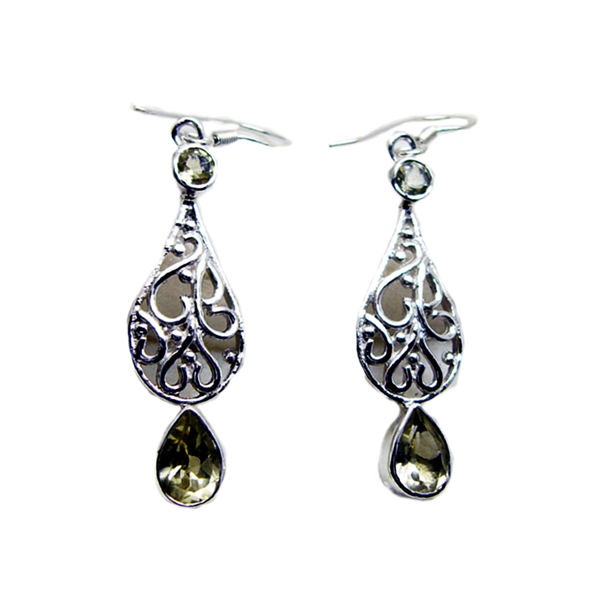 Lemon-Quartz-Russian-Isla-multiple-Dangle-Yellow-925-Sterling-Silver-Earring