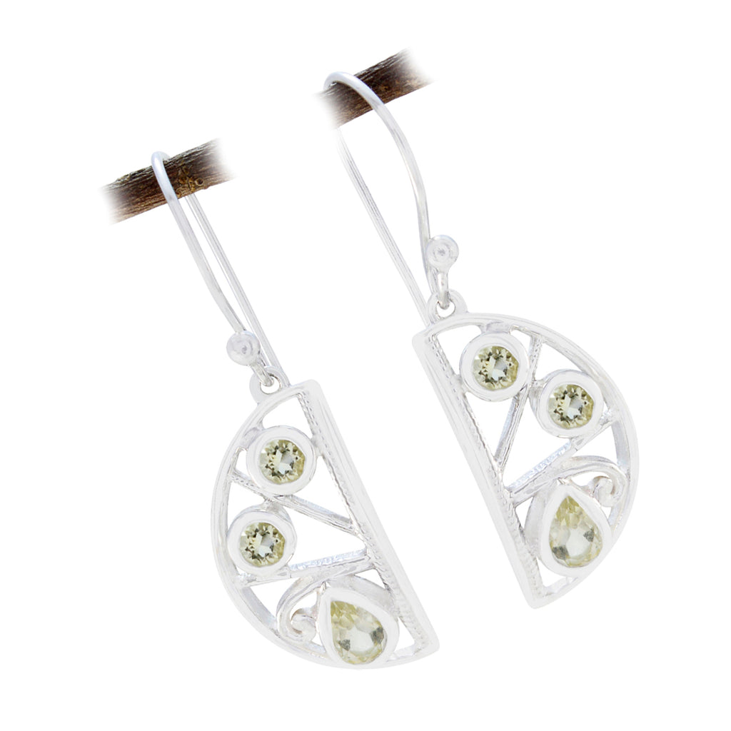 Lemon-Quartz-Mexican-Aurora-multiple-Dangle-Yellow-925-Sterling-Silver-Earring