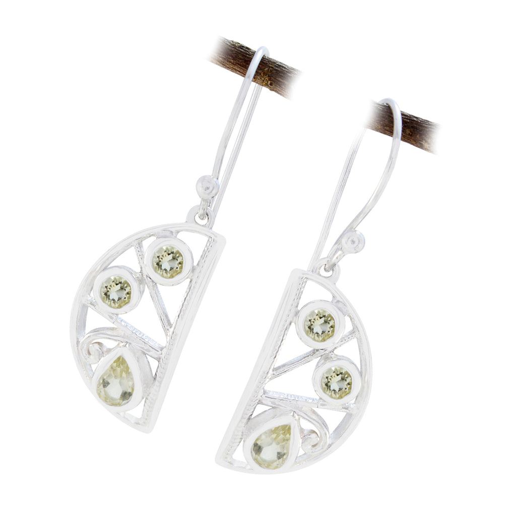 Lemon-Quartz-Mexican-Aurora-multiple-Dangle-Yellow-925-Sterling-Silver-Earring