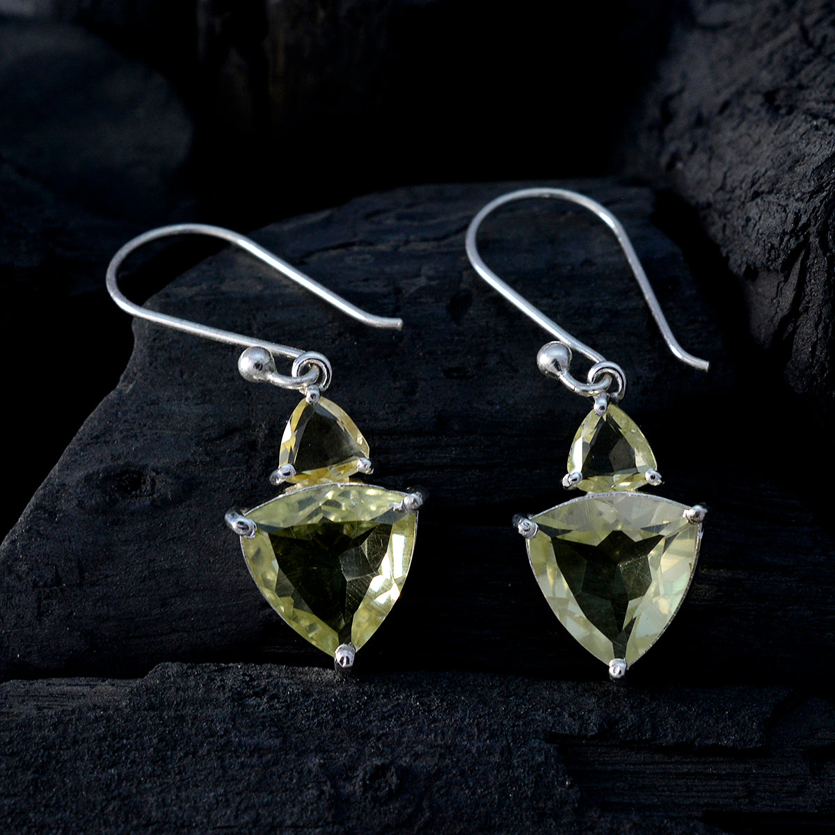 Zitronenquarz Afrikanischer Aiko mehrere Ohrhänger Gelb 925 Silber Zweitbild