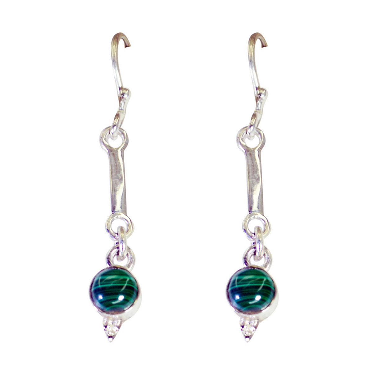 Malachite-African-Maya-multiple-Dangle-Green-Sterling-Silver-Earring