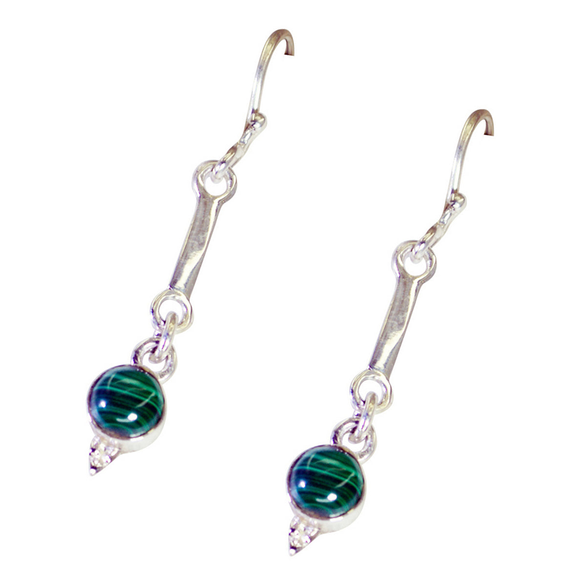 Malachite-African-Maya-multiple-Dangle-Green-Sterling-Silver-Earring