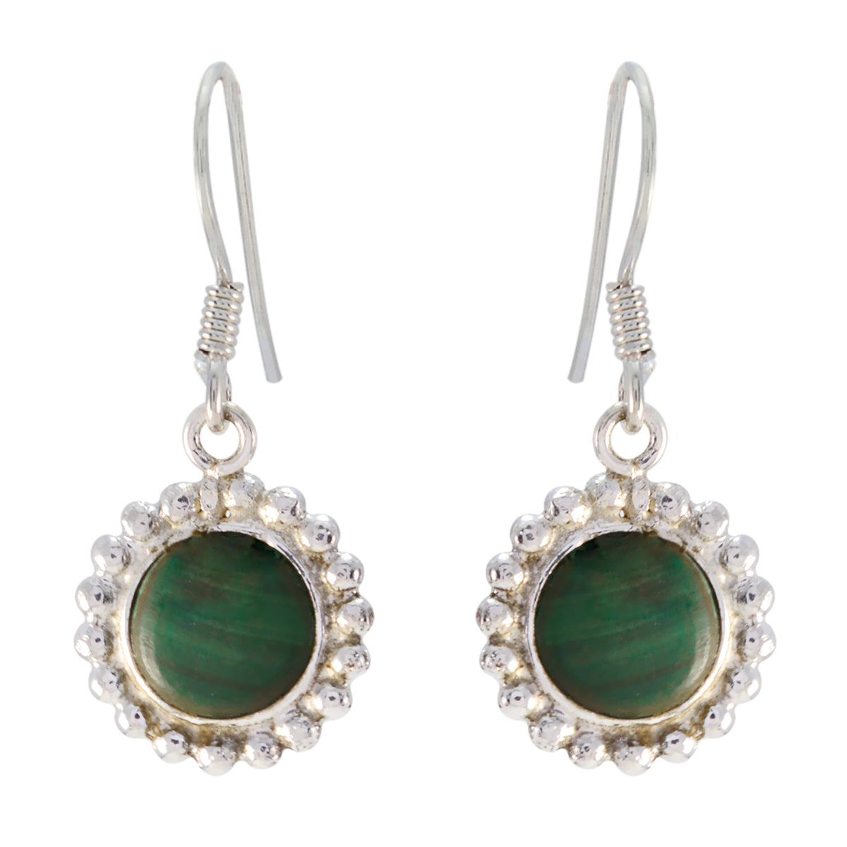 Malachite-Middle-Eastern-Renata-multiple-Dangle-Green-Silver-Earring Image principale du produit