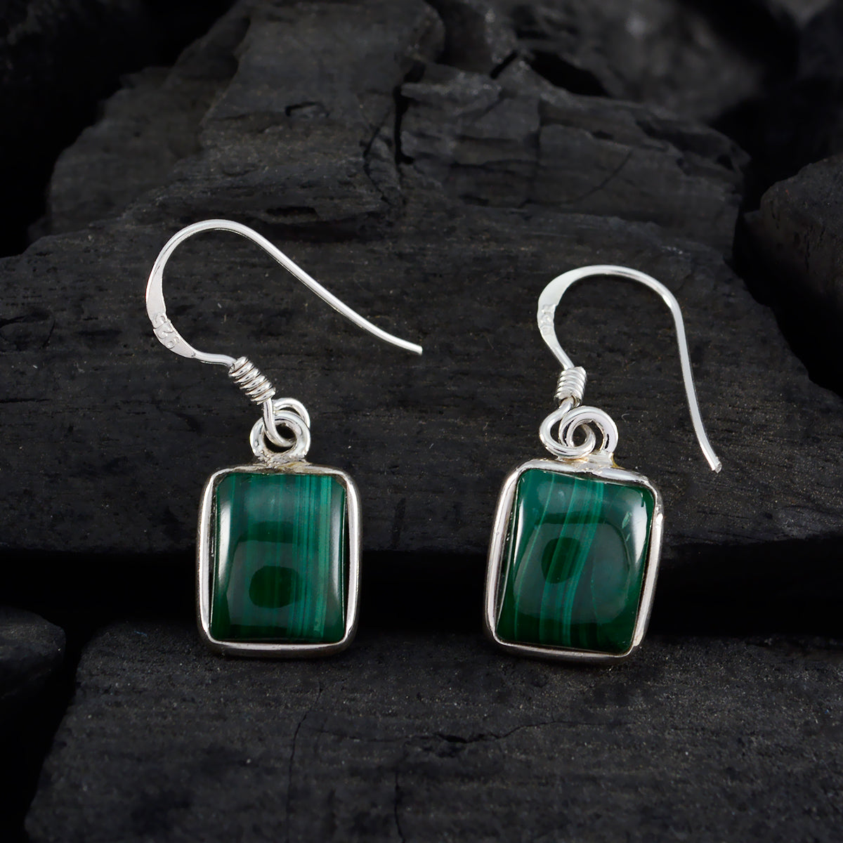 Malachite-Egyptian-Josephine-multiple-Dangle-Green-Sterling-Silver-Earring