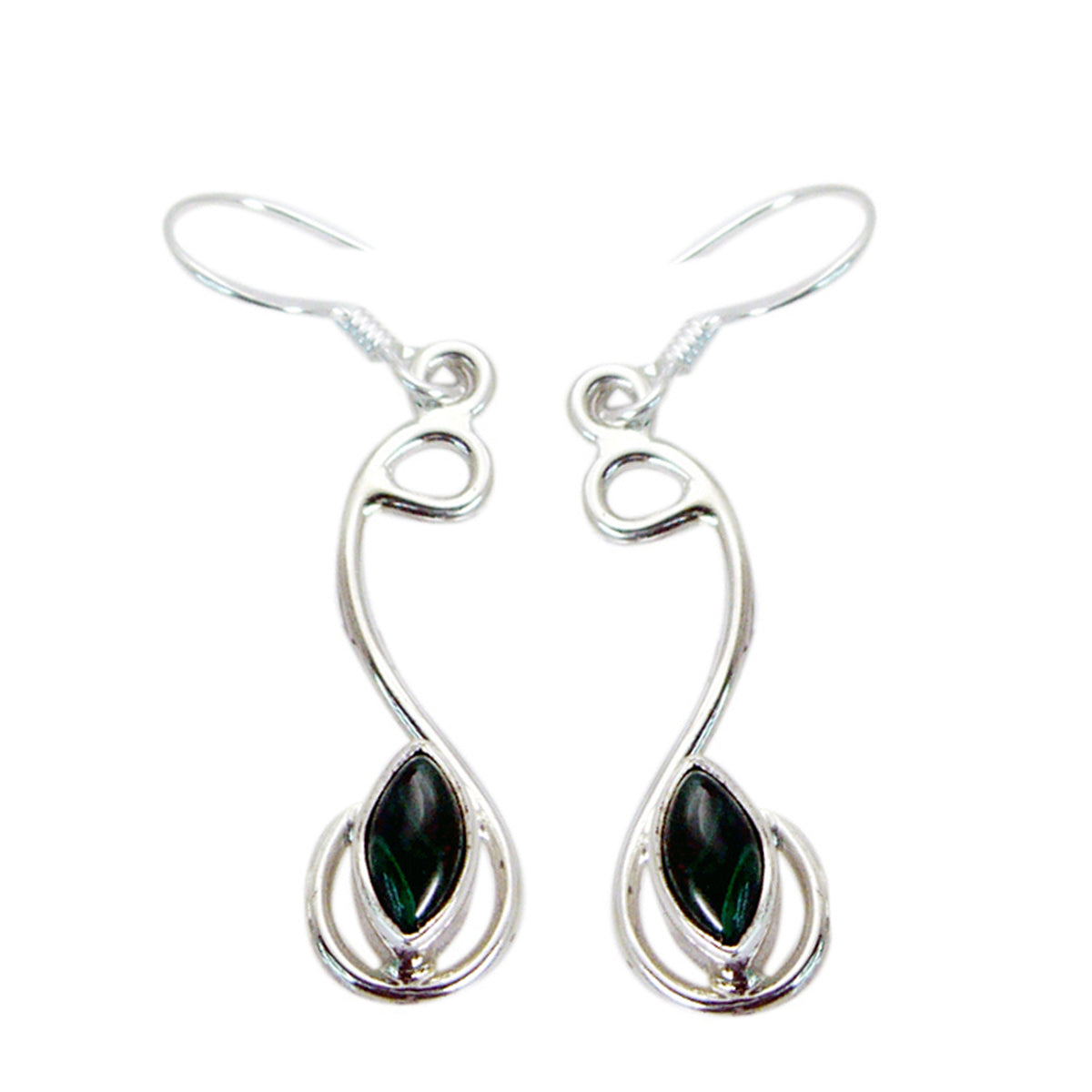 Malachite-Japanese-Katharina-multiple-Dangle-Green-925-Sterling-Silver-Earring Huvudsaklig produktbild
