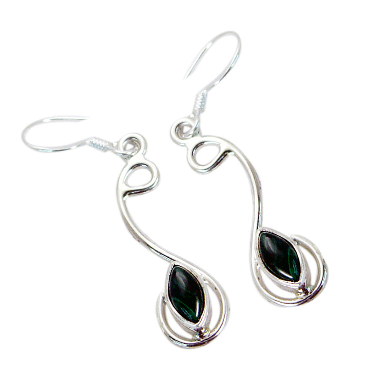 Malachite-Japanese-Katharina-multiple-Dangle-Green-925-Sterling-Silver-Earring