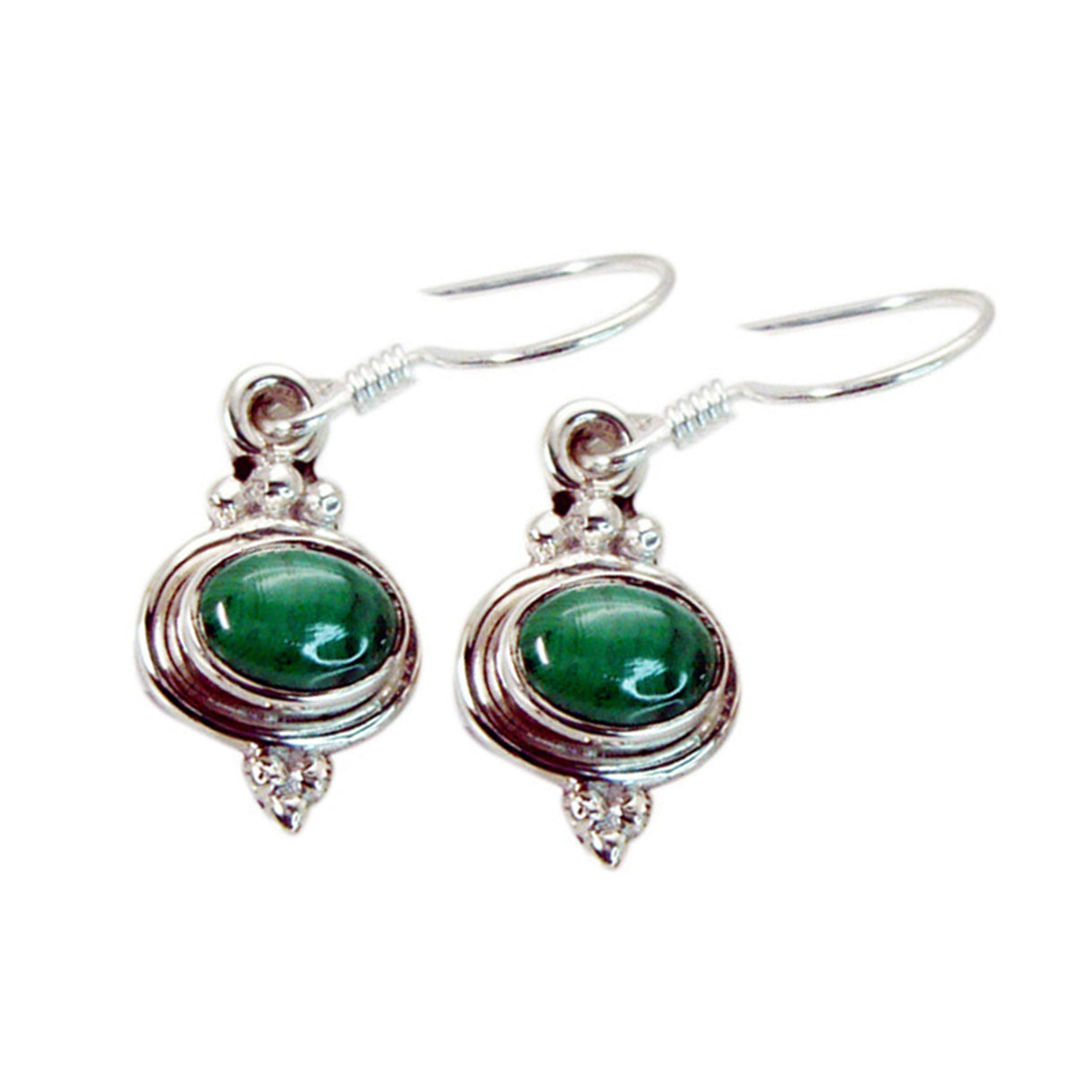 Malachite-Italian-Laura-multiple-Dangle-Green-925-Silver-Earring Huvudsaklig produktbild