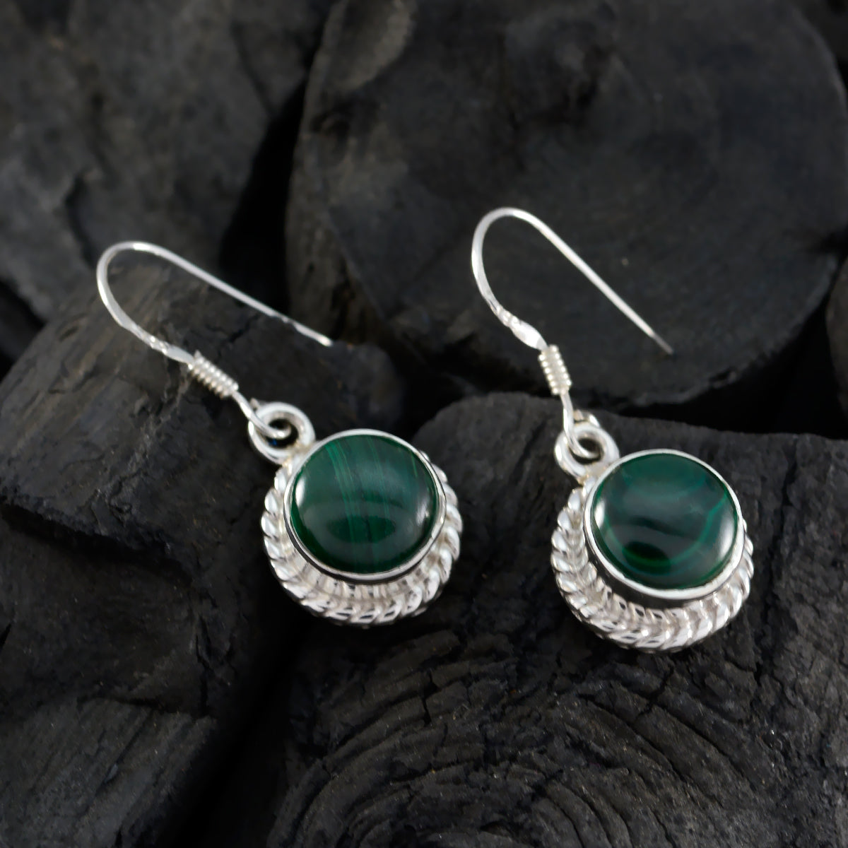 Malachite-Latin-American-Lily-multiple-Dangle-Green-Sterling-Silver-Earring