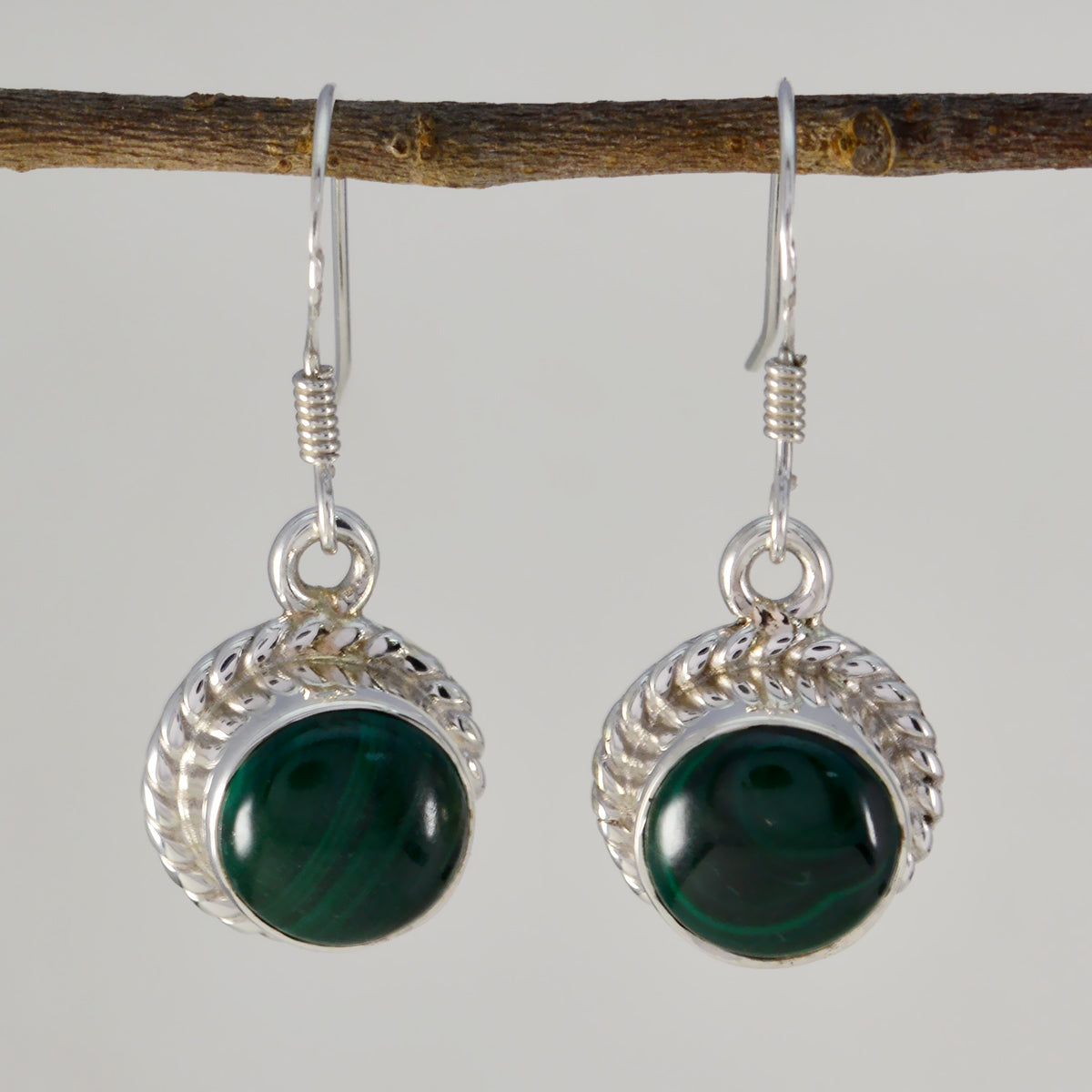Malachite-Latin-American-Lily-multiple-Dangle-Green-Sterling-Silver-Earring