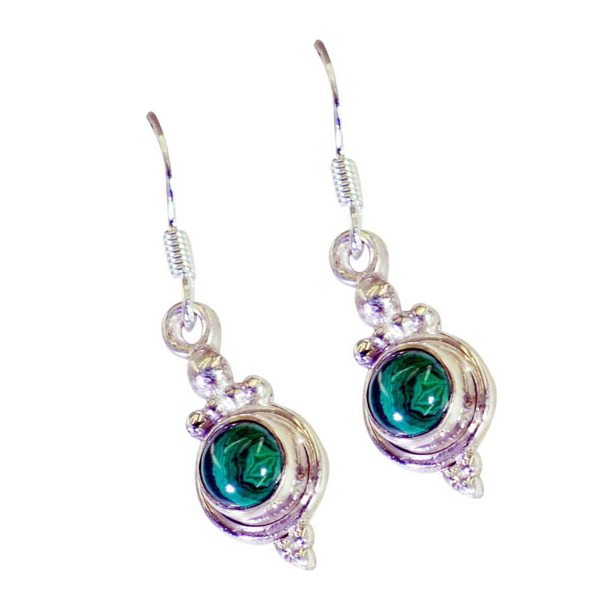 Malachite-French-Lucia-multiple-Dangle-Green-925-Sterling-Silver-Earring