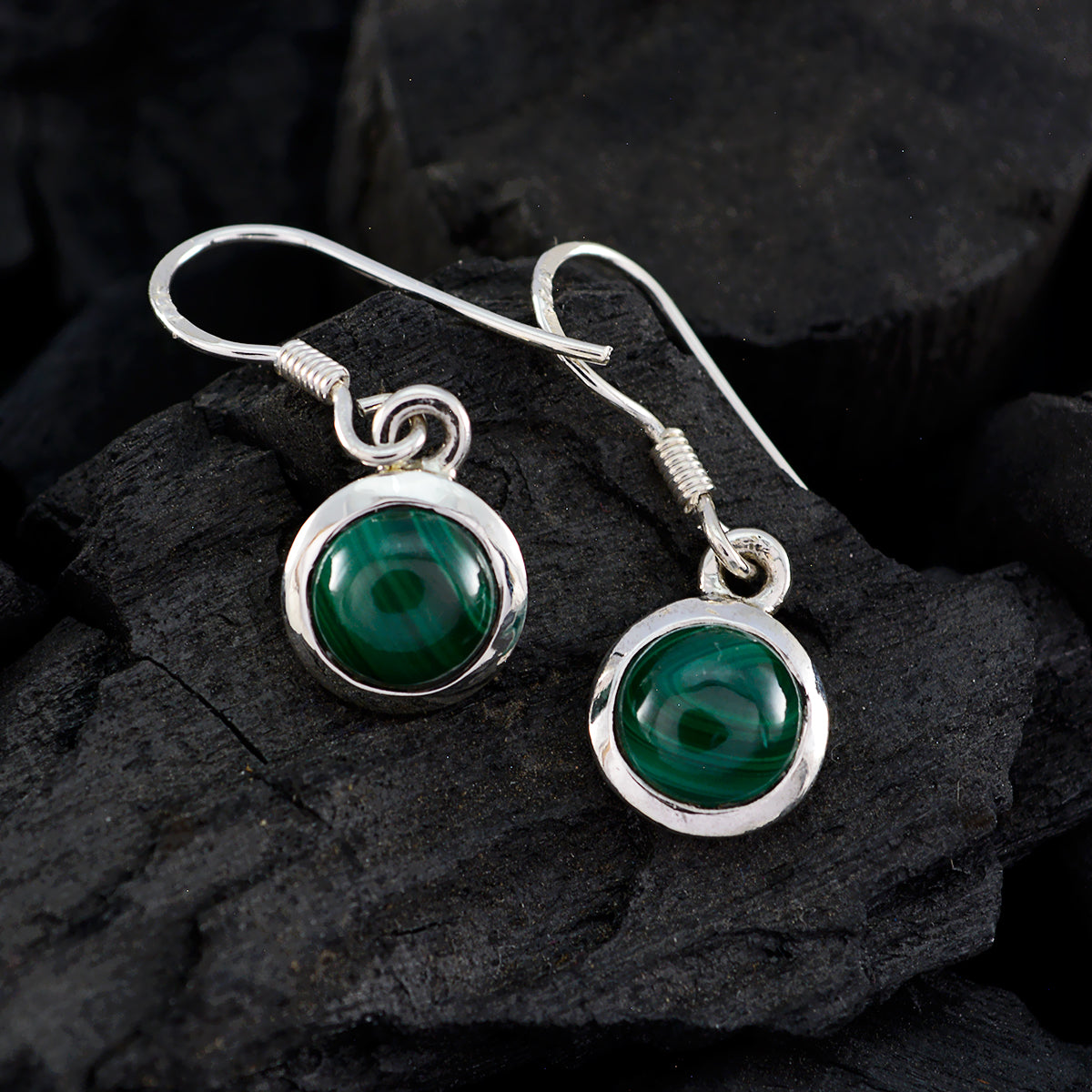 Malachite-African-Luna-Solitaire-Dangle-Green-Sterling-Silver-Earring