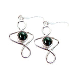 Malachite-Russian-Marie-Solitaire-Dangle-Green-925-Silver-Earring