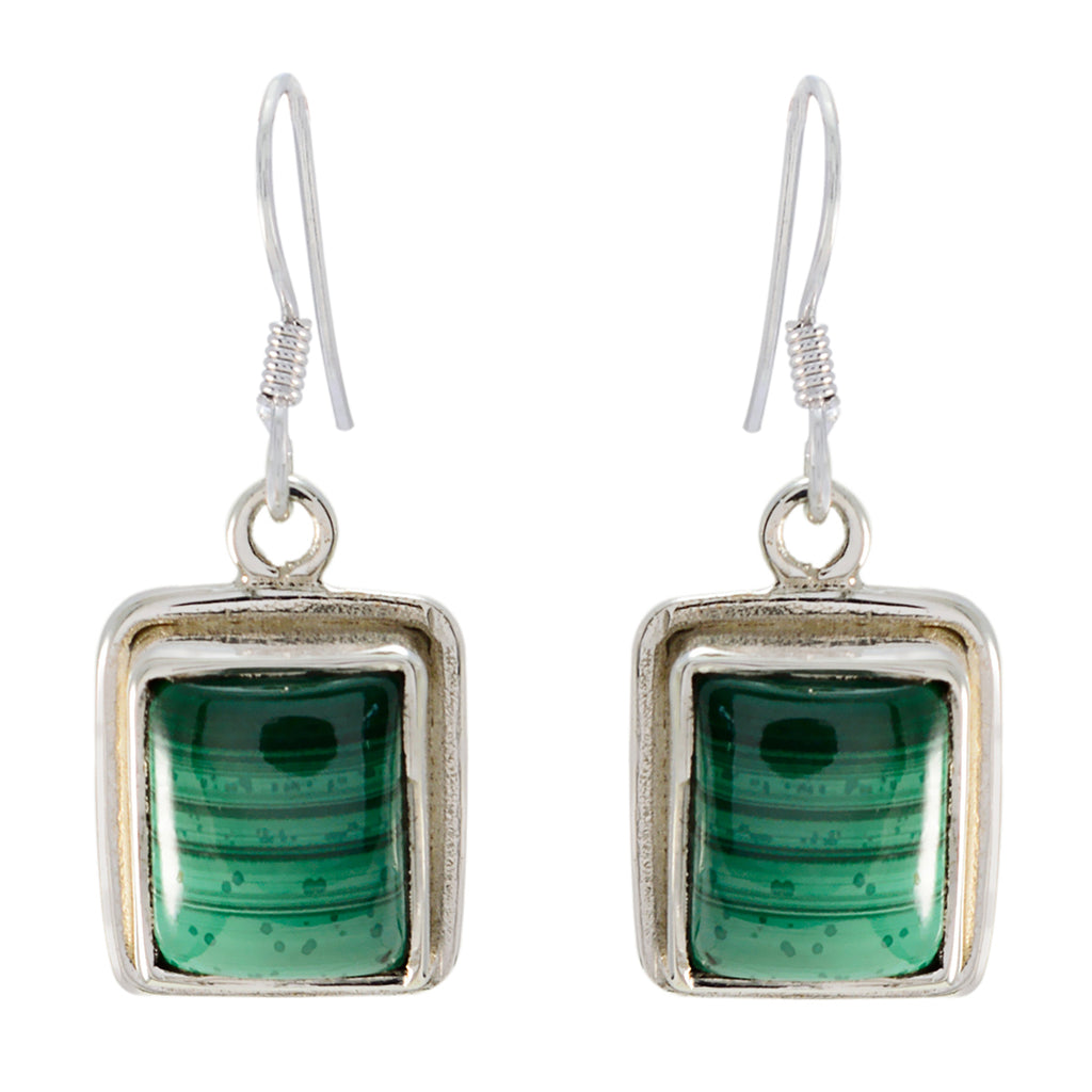 Malachite-Moroccan-Mathilde-Solitaire-Dangle-Green-Silver-Earring