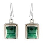 Malachite-Moroccan-Mathilde-Solitaire-Dangle-Green-Silver-Earring