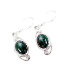 Malachite-Egyptian-Maya-Solitaire-Dangle-Green-925-Sterling-Silver-Earring