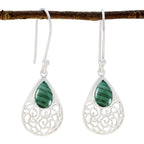 Malachite-Korean-Mila-Solitaire-Dangle-Green-Silver-Earring